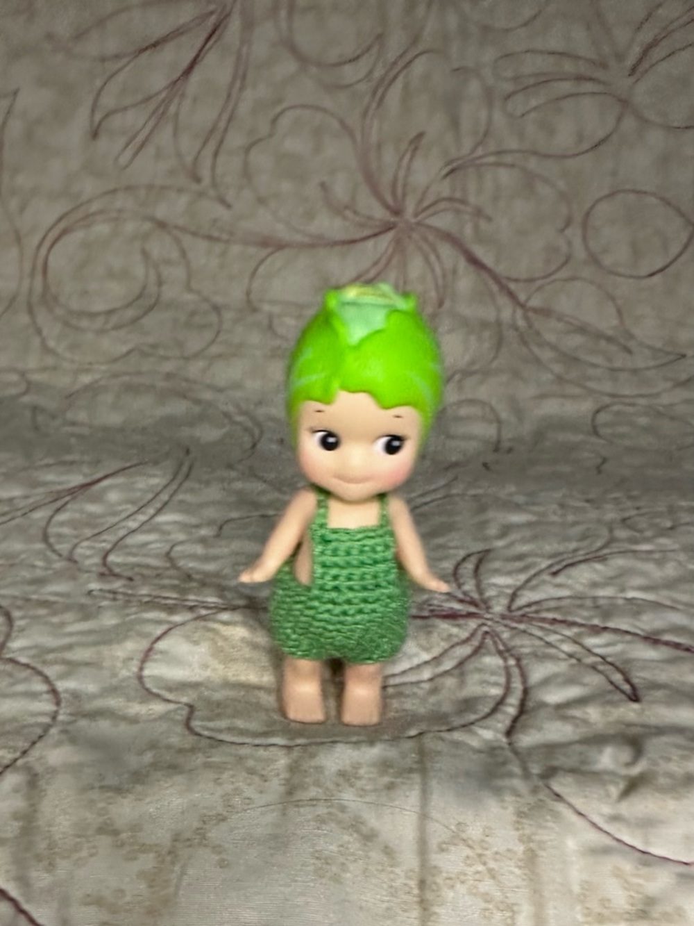 Sonny Angel crochet green overalls